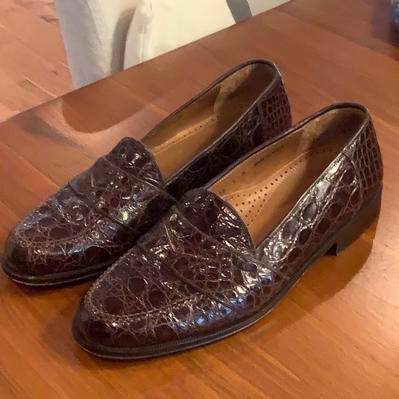 Brown Magnanni Alligator Shoes Magnanni Viggo Genuine Crocodile